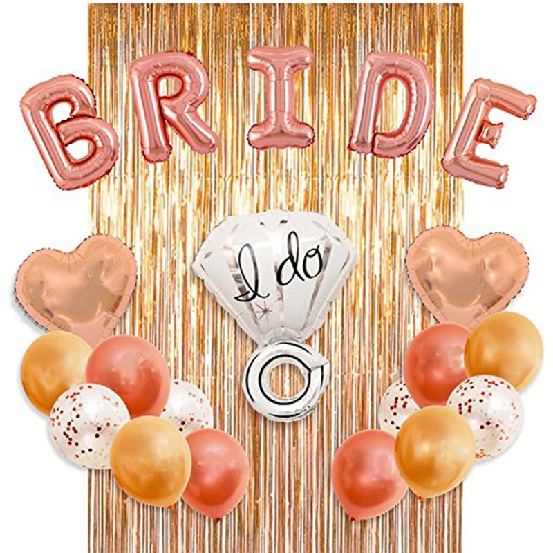 Розовое золото буквы "Bride to be" Фольга шар Свадебные украшения Baby Shower Святого Валентина вечерние невесты Алфавит Balaos Декор поставки