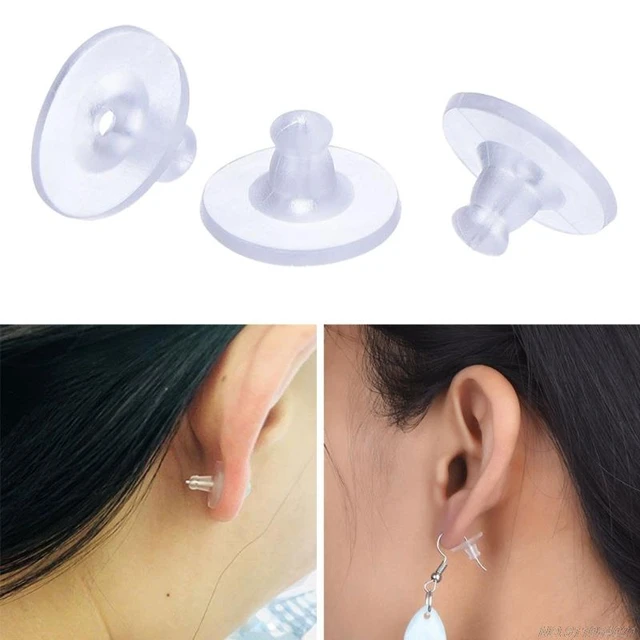 10/100PCS Silicone Transparent Clear Earring Backs, Soft Earring Backings,  Plastic Rubber Earring Backs, For Fish Hook, Earring Back Replacement, Jewe