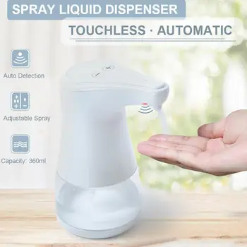 

Touchless Alcohol Sanitizer Disinfectant Dispensers with IR Sensor Adjustment Automatic Spray Type Soap Dispenser for Home 360ml
