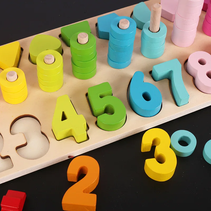 

CHILDREN'S Toy 2-4 a Year of Age Boy Brain Intelligence Women's with Numbers 1-3 Years Old Early Childhood Recognize Baby Buildi