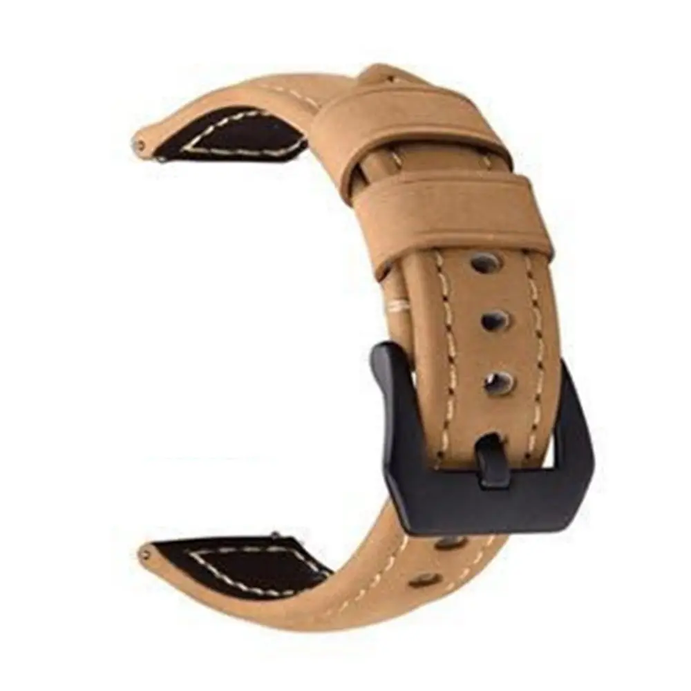 Универсальный ремешок для часов 22 мм из натуральной кожи для Garmin Fenix6/Fenix6 pro - Цвет: Light Brown