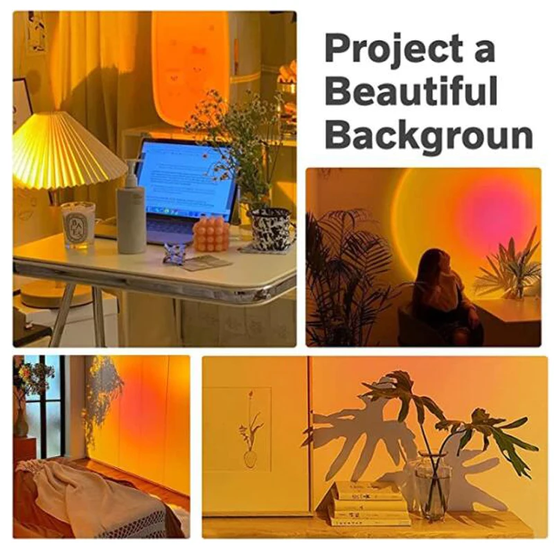 Novel RGB Variable Light Sunset Projection Lamp LED Sunset Light Remote Lamps 