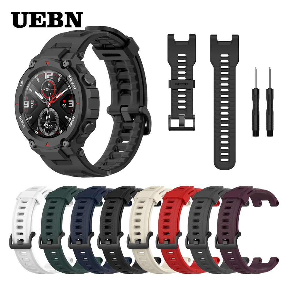 

UEBN Silicone Strap for Amazfit T-REX Smart watch Replaceable accessories for Xiaomi Huami Amazfit T rex Bracelet watchbands