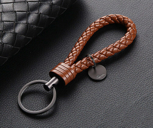Retro Leather Rope Weave Braided Strap Keychain Keyring Car Key Chain Ring Key Fob Sling Jewelry Gift