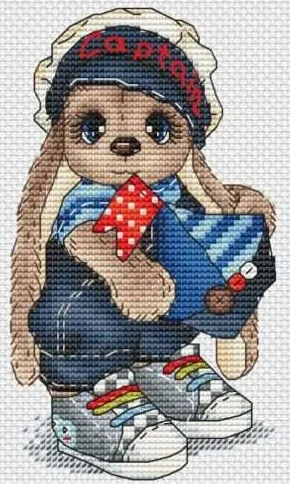 Rabbit styles cross stitch kit Animal cotton thread 14ct canvas stitching embroidery DIY - Цвет: Бургундия
