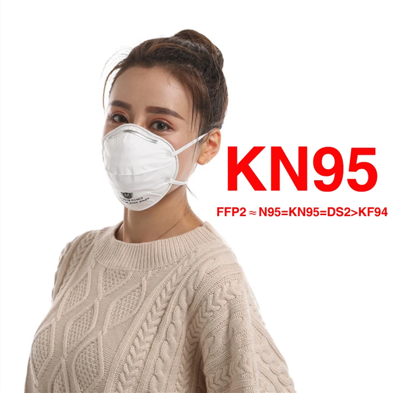 

KN95 Solid Color Face Mouth Mask Anti-Dust Prevent Safety Earloops Masks Anti-industrial Soft Breathable Support Disposable Pad