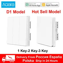 Xiaomi Aqara – interrupteur mural à 3 clés D1 ZigBee, télécommande intelligente, sans fil, ligne zéro feu, application MiHome Homekit
