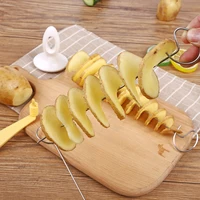 1 Set Potato Spiral Slicer Stainless Steel Potatoes Chip Cutter 2