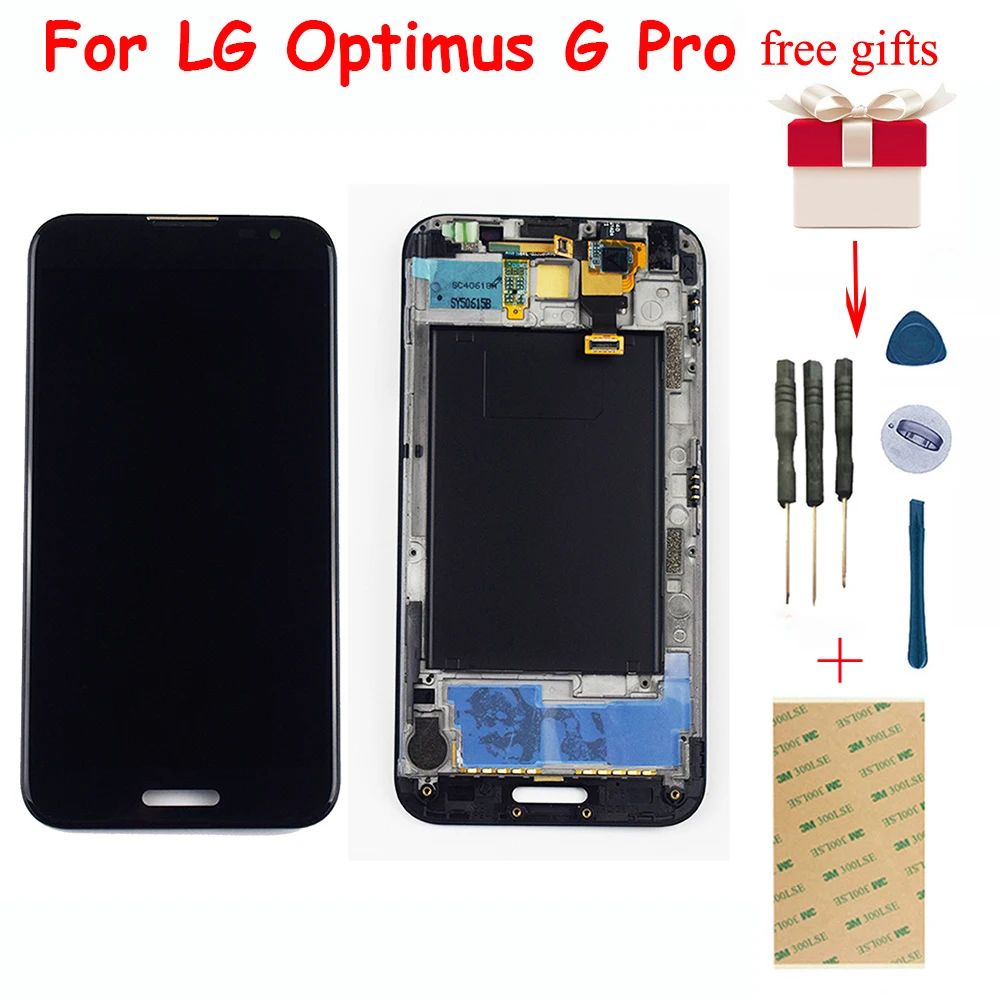 Для LG Optimus G Pro F240 lcd F240K F240L ЖК-дисплей панель сенсорный экран дигитайзер сенсор в сборе с рамкой