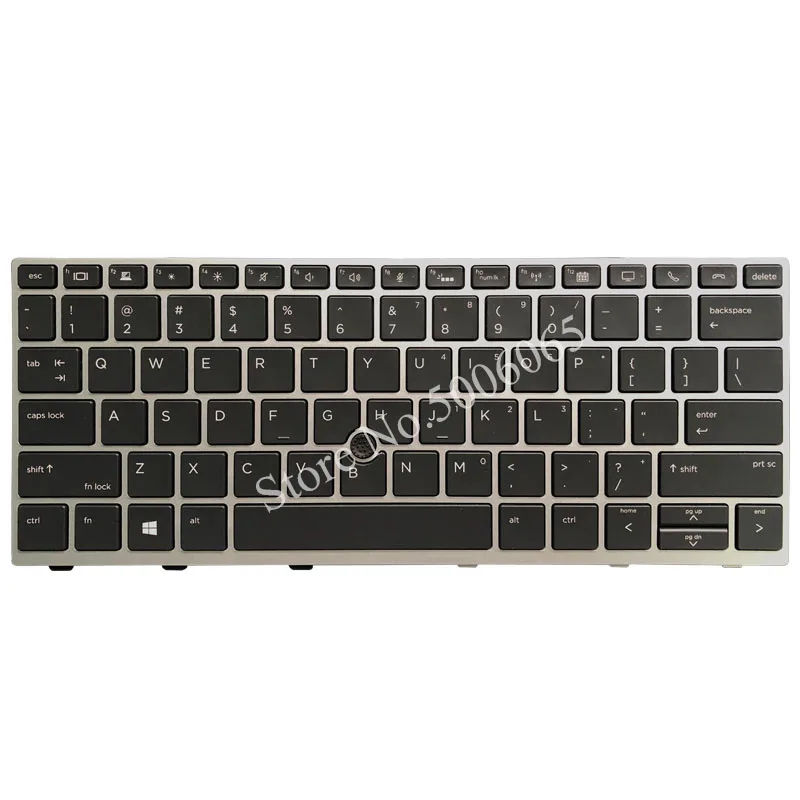 Клавиатура для ноутбука с подсветкой США для hp 730 g5 735 G5 830 G5 836 G5 с мышкой L07666-001 серебристой рамкой