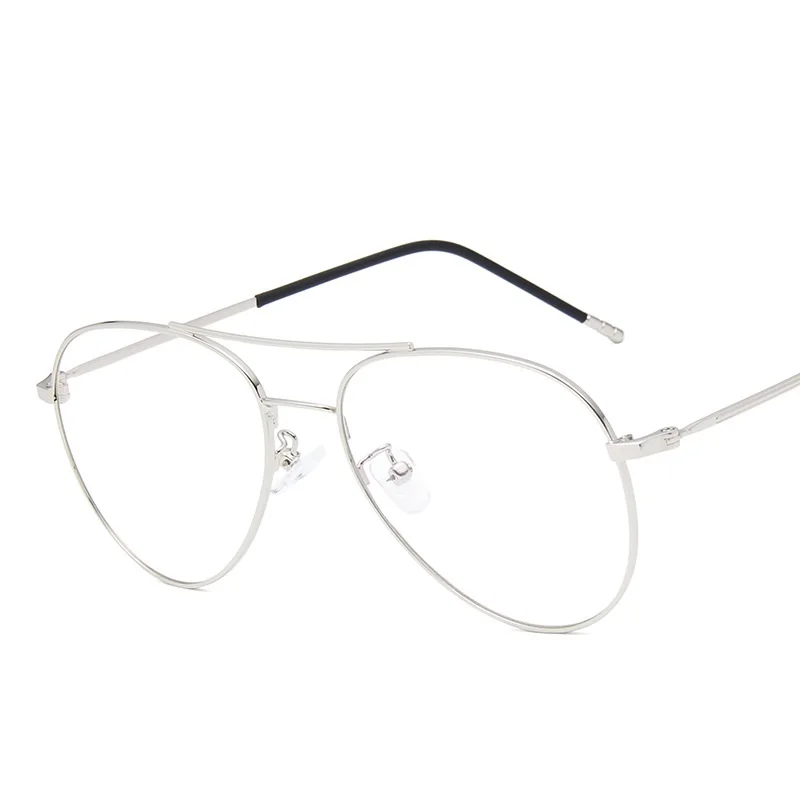 Zerosun 150 мм большие очки, оправа для женщин и мужчин, винтажные авиационные очки для женщин, очки для задротов по рецепту, линзы для выпускника - Цвет оправы: Серебристый