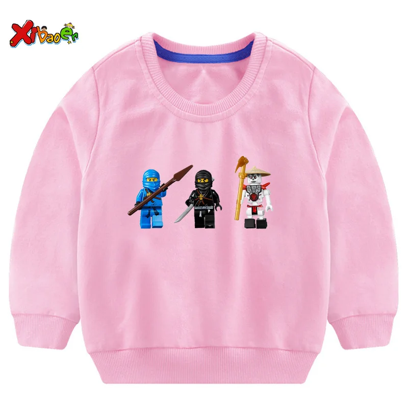 Осенние детские свитера для мальчиков, Ninjago, Детская толстовка с капюшоном, белый свитер для мальчиков, хлопковый пуловер, милый детский свитер