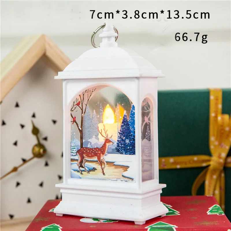 Рождественские светодиодные фонари, подвески для дома, Рождественский светодиодный светильник, Санта-Клаус, снежные узоры, рождественские украшения для стола - Цвет: C SMALL
