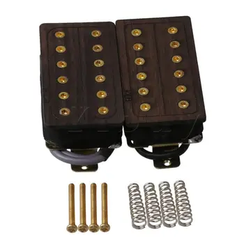 

Yibuy Rosewood Copper Guitar Pickup Double Coil Wiith Gold Hexagon Socket Screw