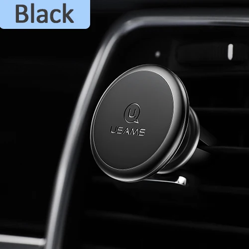 Air vent stand Black USAMS Magnetic Car Phone Holder for iPhone Samsung Xiaomi Magnet holder Air Vent Mount Cell Phone holder in car Supports stand - Цвет: Air vent stand Black