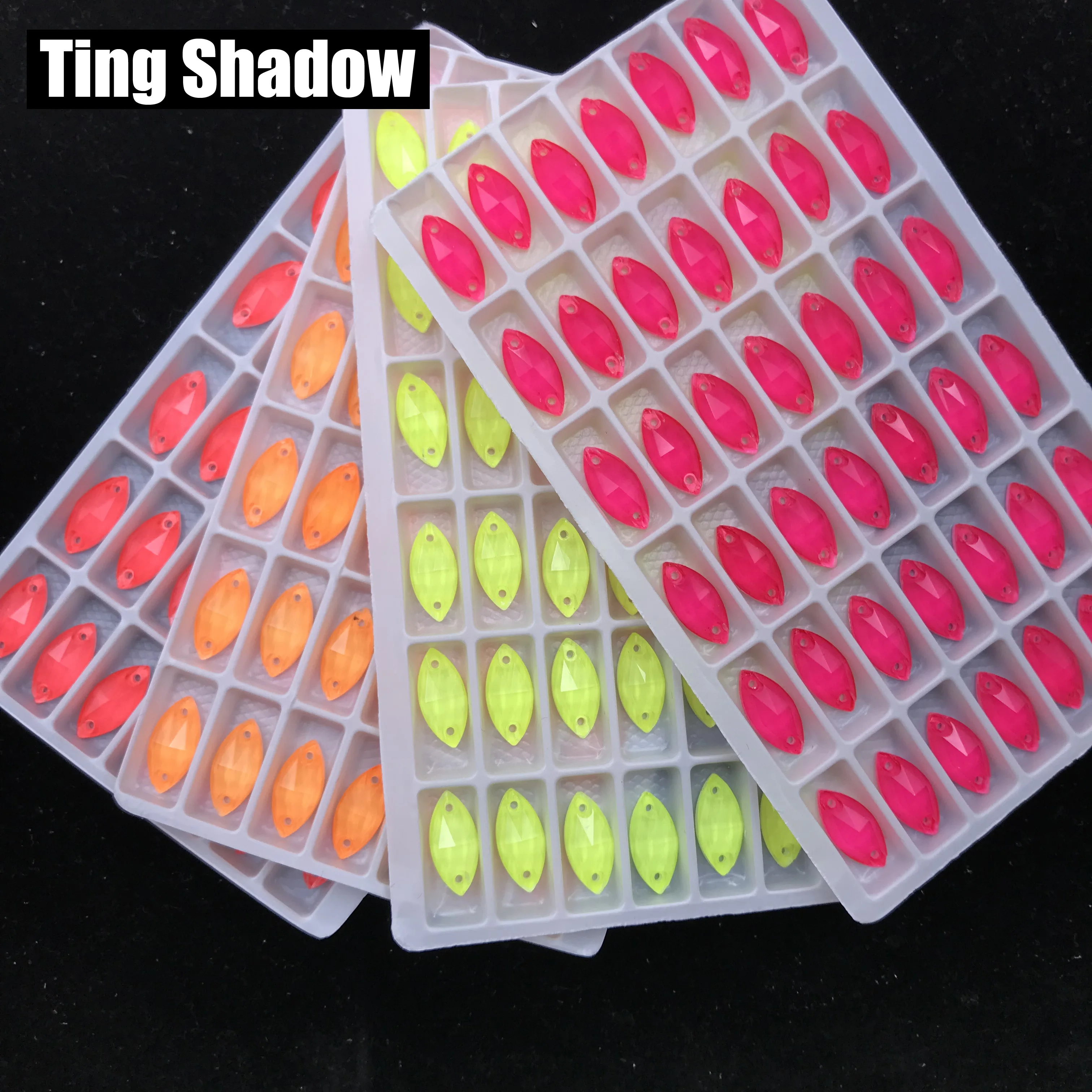 

Navette Fluorescent Crystal Luminous sew on Neon green rose yellow Rhinestones Nail 3D Nail Art Decoration wedding dress suit