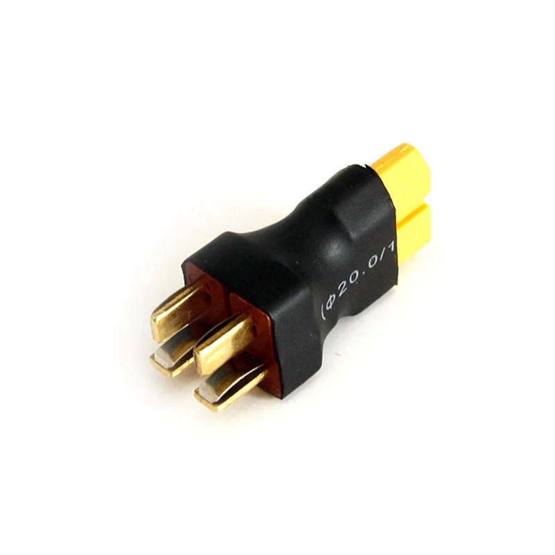 T plug Parallel Adapter T Male plug Parallel to XT60 Female Connectors For RC Lipo Battery Airplane Drone 20pcs amass xt90e m black battery plug gold plated male connector diy connecting parts for rc racing drone plug accessories