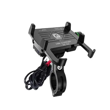 

QC 3.0 Mobile Phone Holder USB Charger Motorcycle Handlebar Stand Fast Charging for Samsung Huawei 3.5-6'' Phone Bracket
