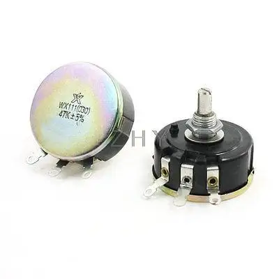 

47K Ohm Single Turn Carbon Composition Rotary Taper Potentiometer 2Pcs