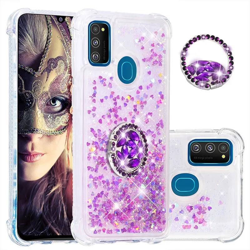 Для samsung Galaxy M30S Note 8 N950 S5 S6 S7 Edge роскошный блестящий чехол Чехол со стразами кольцо
