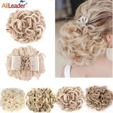 

Alileader Large Hair Bun Synthetic Chignon With Rubber Band For Women Curly Hair Chignon Expandable Hair Bun Claw Hair Extension