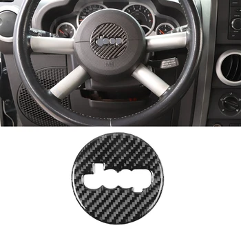 

for Jeep Wrangler JK 2007 2008 2009 2010 Steering Wheel Center Decoration Cover Trim Sticker Car Interior Accessory Carbon Fiber