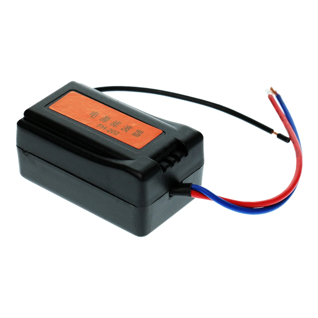 12V Power Supply Pre-wired Black Plastic Audio Power Filter for Car