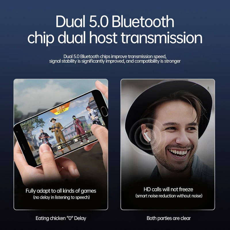 New Wireless Earphone TWS Bluetooth 5.0 Headphone HiFi 9D Stereo Sports Waterproof Earbuds Headsets HD Stereo With Charging Box