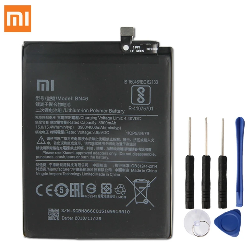 100% оригинал Xiaomi BN46 запасная батарея для Redmi Note8 Note 8T 7 Redmi7 6 Note6 3900mAh Большая