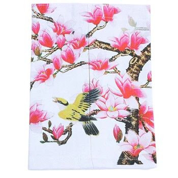 

Foldable Tissue Holder with Environmental Digital Printing Cotton Linen Tissue Box Cover Car Living Room Decoration (yellow red)