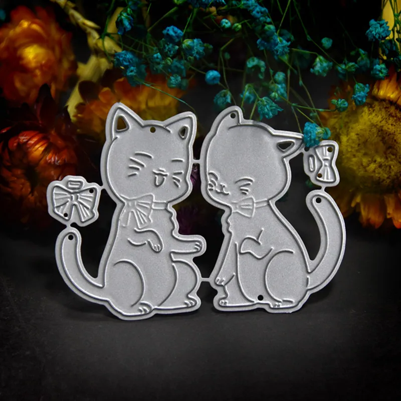 Cat Animals Scrapbook Metal Cutting Dies For Scrapbooking Stencils DIY Paper Album Cards Making Embossing Die Cuts Cut Cutter