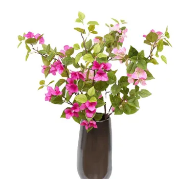 

12P Fake Long Stem Bougainvillea 39.37" Length Simulation Spring Triangle Flower Green Leaf for Wedding Home Artificial Flowers