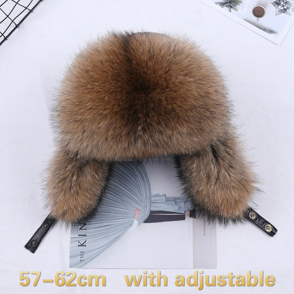 Tanie 2019 zima męska 100% prawdziwe futro srebrnego lisa Bomber kapelusz szop futro Ushanka Cap traper rosyjski człowiek czapki narciarskie czapki prawdziwa skóra