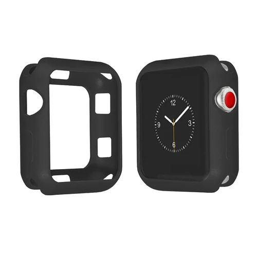 Мягкий силиконовый чехол для Apple Watch Case 4 40 мм 44 мм iWatch Series 4 рамка Полная защита корпуса Аксессуары для часов - Цвет: black