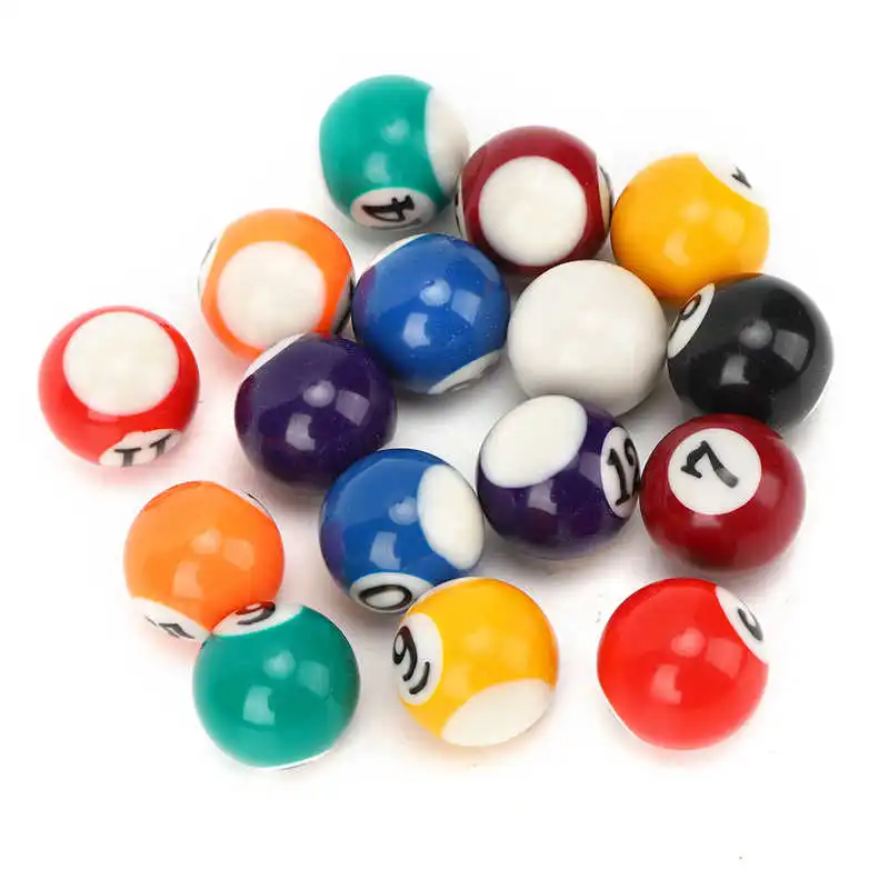 16PCS Eco-friendly Resin Mini 2.5CM Children Billiard Ball Toy Pool Table Accesssory