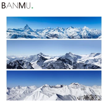 

BANMU Nordic Long Paintings Print Snow Mountain on Canvas Painting Wall Art Poster Home Decor for Livingroom Decoration No Frame