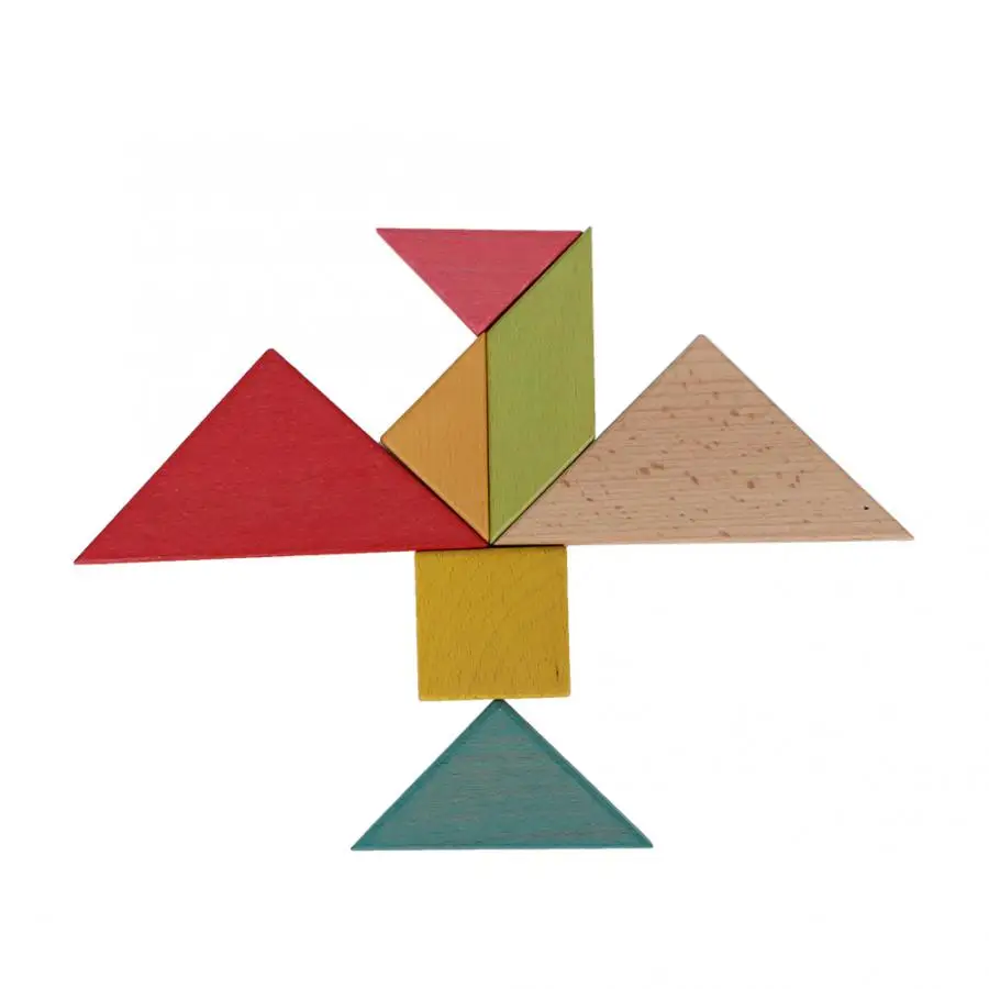 DIY Tangram головоломка деревянная доска Танграм в игры-головоломки Дети геометрическая форма интерактивное обучение игрушка с инструкцией