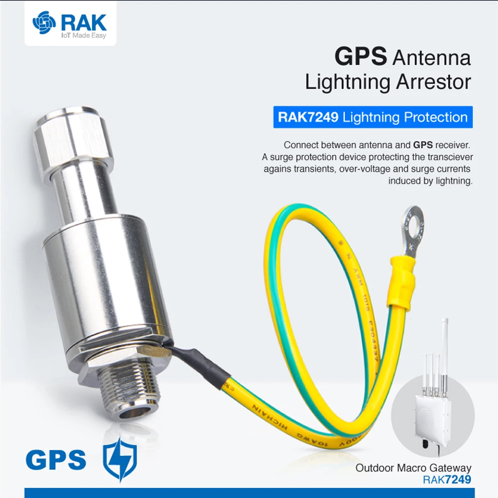 Gps Antenna Lightning Arrestor For Rak7249 Outdoor Macro Gateway Surge Protection System Device