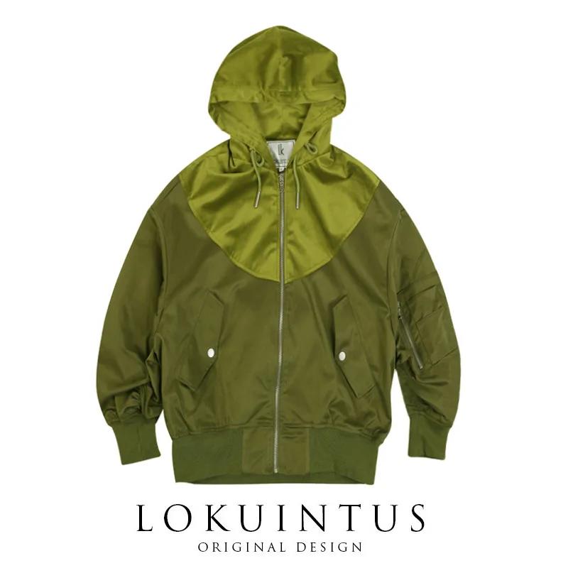 

L8035 Autumn New Style Velvet Hooded Joint Fluorescence Green Bat Sleeve Drawstring Sleeves Bomber Jacket Coat