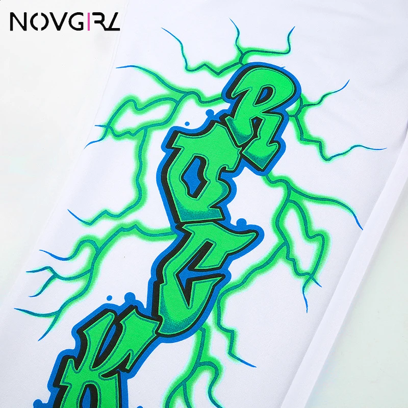 Novgirl/модные повседневные штаны для тренировок с буквенным принтом для женщин,, высокая талия, свободный стиль, спортивный костюм, одежда для активного отдыха, Хлопковые Штаны