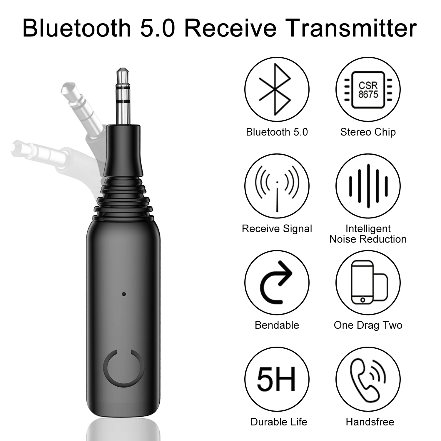 Bluetooth приемник 3,5 мм AUX APTX Bluetooth 5,0 адаптер для наушников Музыкальный беспроводной аудио приемник домашний Sereo tv динамик