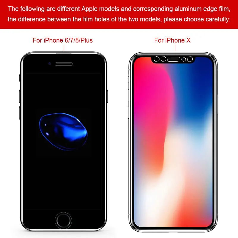 7D закаленное стекло из алюминиевого сплава для iPhone 6, 6 S, 7 Plus, защита на весь экран, Защитное стекло для iPhone X, 8, 5, SE, 5S