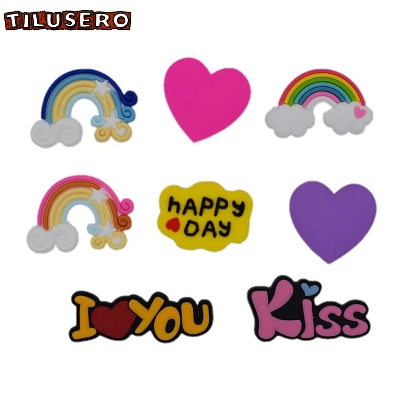 

1pcs Shoe Accessories Rainbow Shoe Charms Shoe Buckles Decoration for Croc JIBZ/Wristbands kids Party Xmas Gift Z060