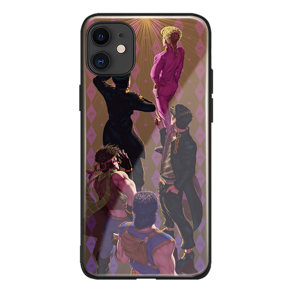 Защитный чехол для iPhone SE 6 6s 7 8 Plus X XR XS 11 12 Mini PRO MAX из закаленного стекла с аниме