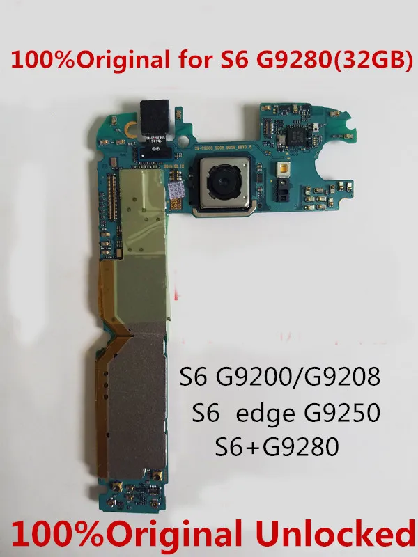 

GIFT+TOOLFull Working 100%Original Unlocked For Samsung S6 G9280 32 GB Motherboard Logic Mother Circuit Board Plate