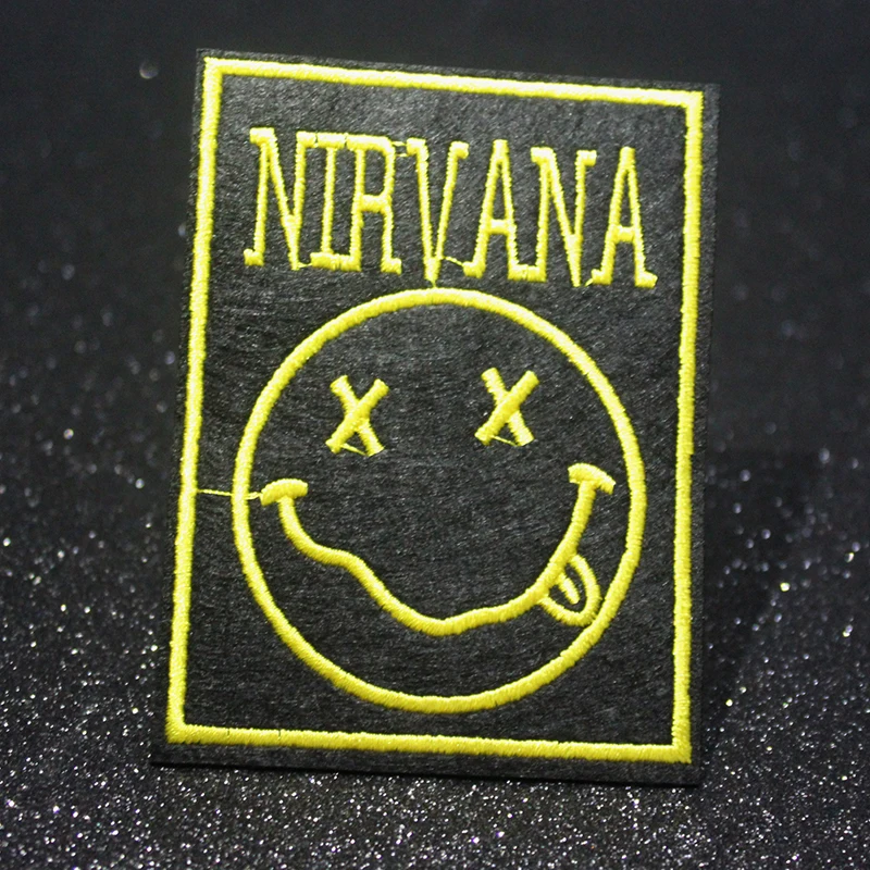

Rock Music Nirvana Band Patch Iron On Patches For Clothing DIY Embroidered Clothes Badge Appliques for Jackets Backpack Stickers