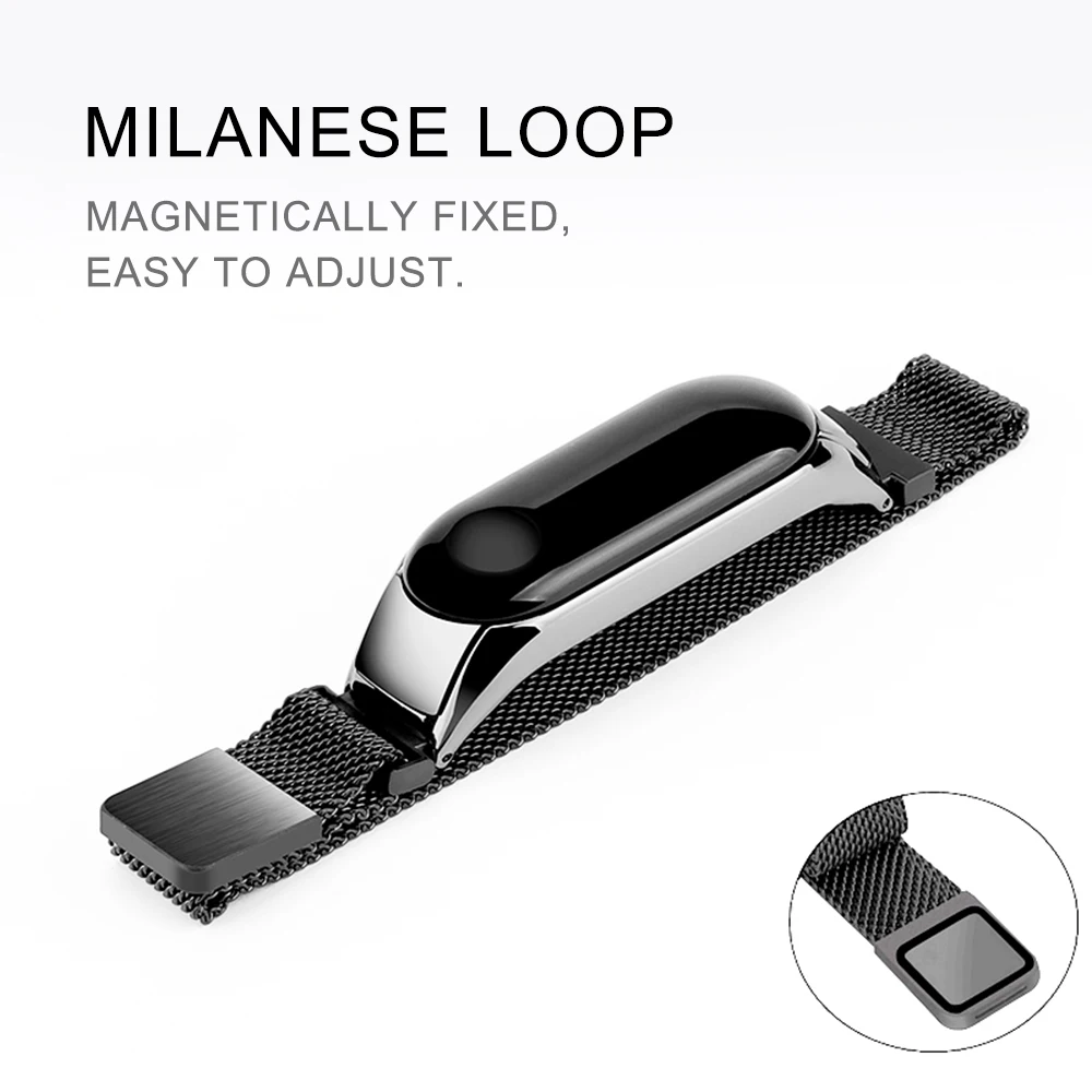 Металлический браслет из нержавеющей стали mi lanese Loop для Xiaomi mi Band 4 и сменный Браслет mi Band 3
