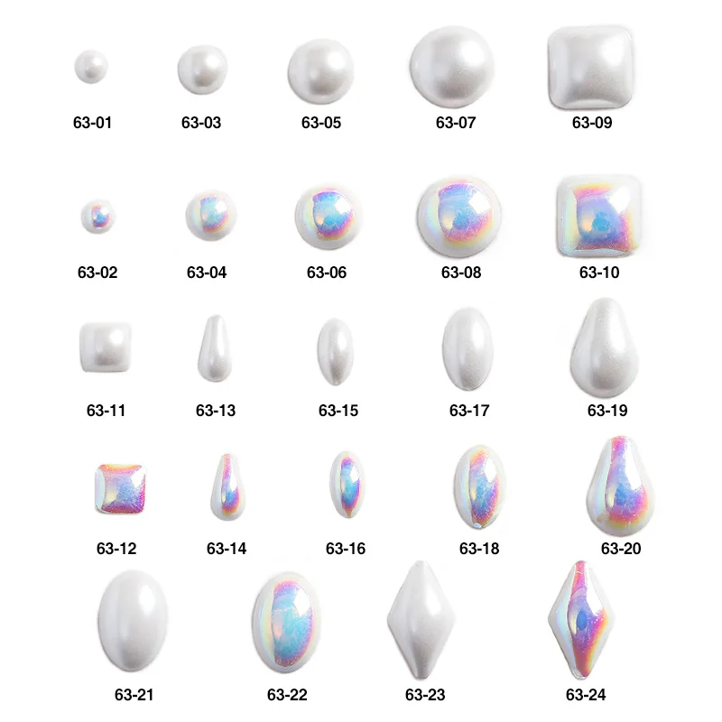 50-100pcs Natural Shaped Pearls Matte Shell Stone Nails Art Parts for Nail UV Gel Polish Decoration of Nail Accessories