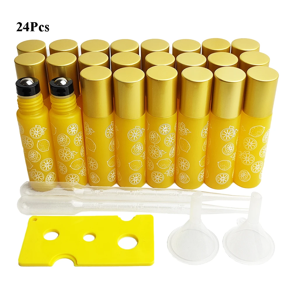 24pcs 10ml Empty Roller Bottles With Metal Balls Perfume Bottles Containers Refillable Bottles