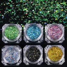 Перекрестная граница взрывной японской корейской симфонии Маникюр неправильный сломанный стекло Бо Чжи ногтей Аврора мусора алмаз бутилированные